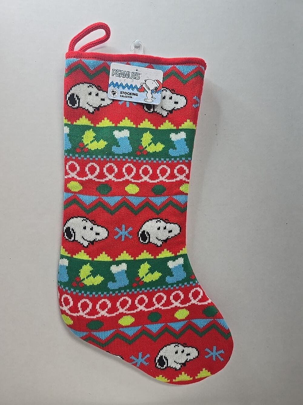 PEANUTS SNOOPY Knit CHRISTMAS STOCKING - NEW With Tag